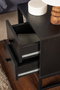 Nordure Glimmer Mesilla de Noche, Wood Black, Negro, Mueble Dormitorio 45.2x50x29.5cm
